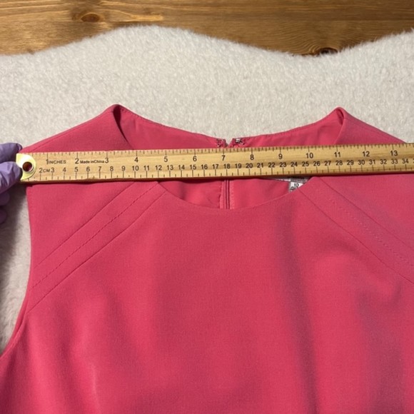 Kasper Separates Pink Sleeveless Zipper Closure Poly Blend Sheath Dress Sz 10 - Picture 10 of 14